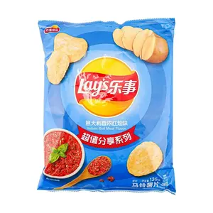 Lay's Potato Chips, Italian Red Onion Flavor, 135g - Savory Snack for Parties & Everyday Enjoyment