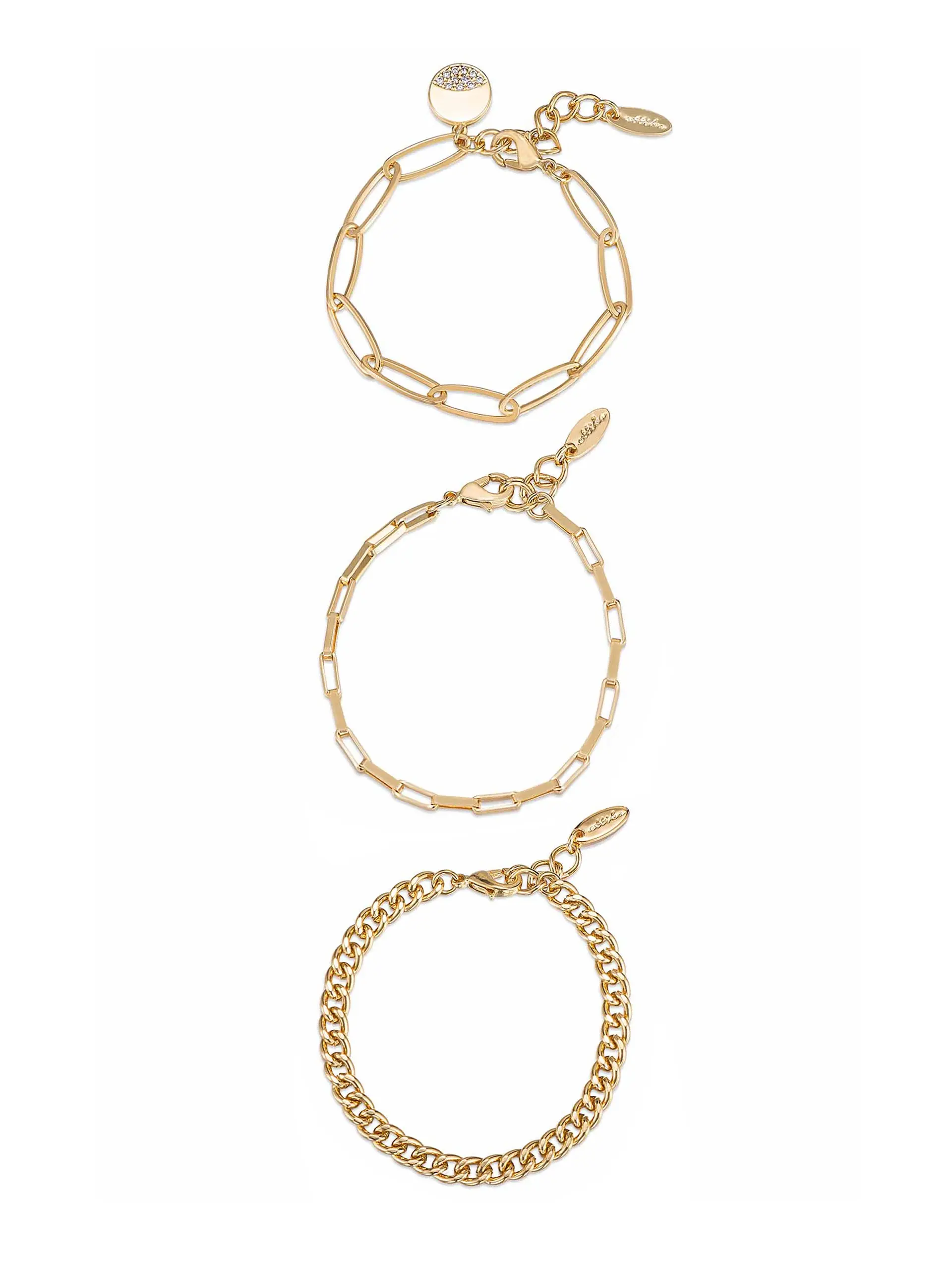 Ettika The Power of Three Bracelet Set with Three Round Charms Ettika The Power of Three Bracelet Set with Three Round Charms