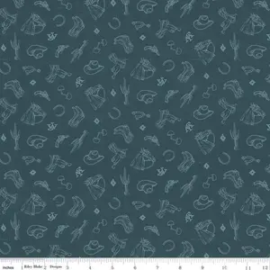 John Wayne American West Icons Navy Cotton Fabric