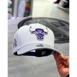 New Era NBA Chicago Bulls White Purple Anniversary Adjustable Baseball Cap Hat Authentic.