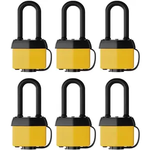Weatherproof Laminated Steel Padlock with Same Key, Outdoor Padlock with Long Shackle for Gate, Fence, Shed,Garage