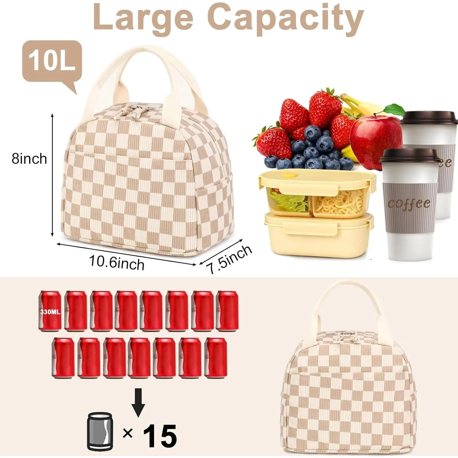 bolsa Lunch Bag for Women Men Large Insulated Reusable Lunch Bags Box Girls Water Resistant Portable Cooler Tote Bag for Work Picnic Office Organizer Holder summerwins hermetica Lunch Packing Accessories