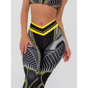 Seamless Yoga Printed Sweat-absorbing Sports Leggings, Casual Slimming High Waist Hip-lifting Leggings, Women's Sportswear