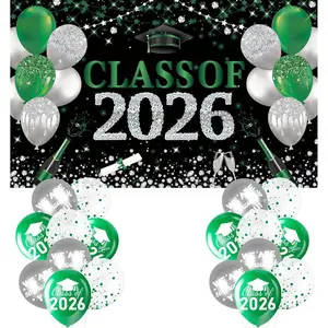 Large Class of 2026 Banner, Congrats Grad Banner Backdrop, Congratulations Party Decorations for Indoor, Outdoor, High School, College Graduation Party Supplies