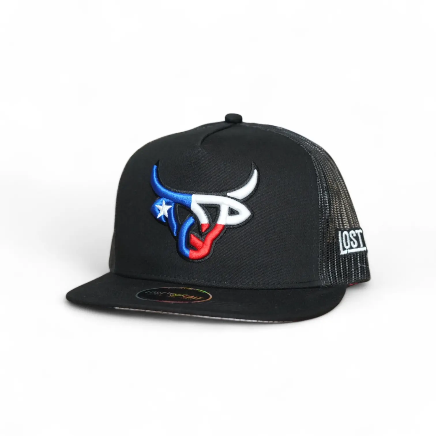 Lost Calf Texas Bull Flat Bill Trucker Hat