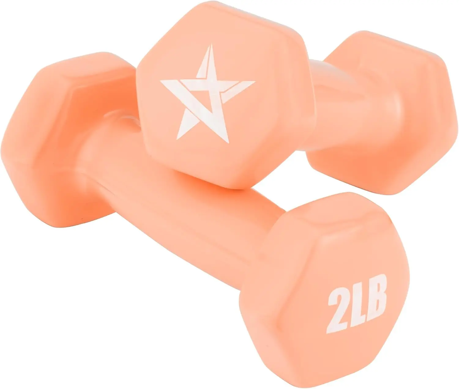 Yes4All Vinyl Hexagon Dumbbell - Dumbbells Set of 2 Hand Weights for Home Gym &