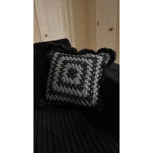 Handmade Granny Square Crochet Pillow