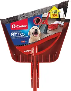 [HOT RATED - FLASH SALE] O-Cedar Pet Pro Broom & Step-On Dustpan, Removes Pet Hair from Hard Floors, Quiet Cleaning Tool for Cat and Dog Owners