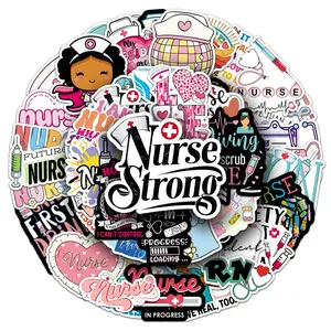 100sheets Two sets of repeated Nurse's Day gratitude medical staff slogan creative cartoon stickers Decoration Sticker Notepad envelope stickers Sticky Label