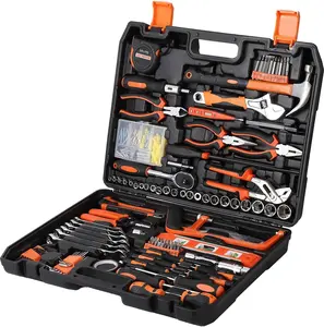 236 Piece Tool Set, Auto Repair Tool Combination Package, Socket Wrench Mixed Tool Set Hand Tool Kit with Plastic Toolbox Storage Case, Complete Household Tool Box with Essential Tools