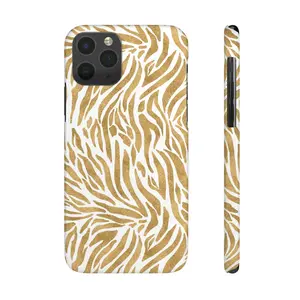 Zebra Stripes Tough Phone Case, Safari Tan Boho Style