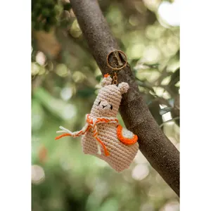 Llama Crochet Keychain Miniature amigurumi figurine for office desk decor, fidget sensory toy, unique gift for car dashboard . kawaii pocket  hug