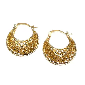 Guanajuato Gold Hoop Earrings – Textured Design