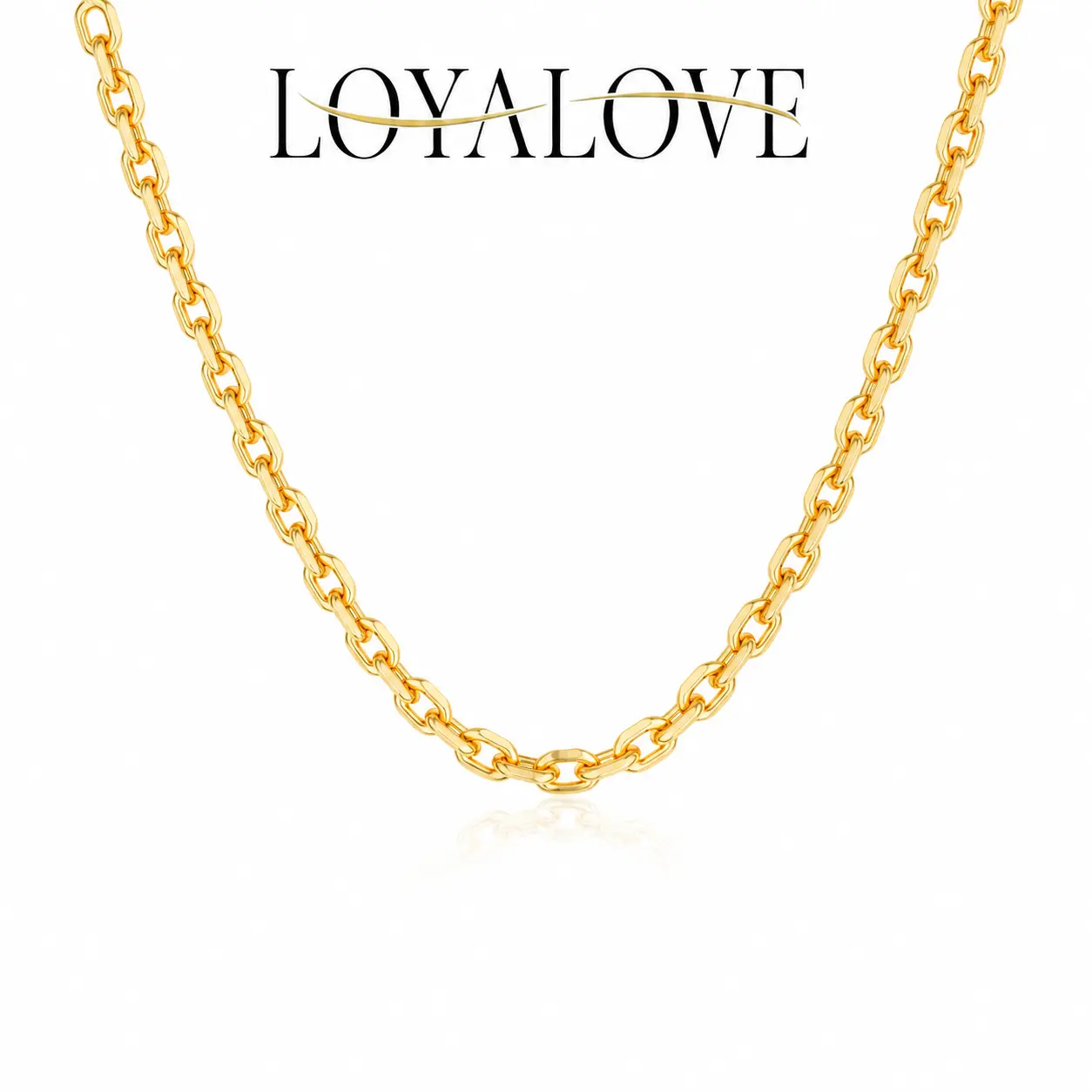 LOYALOVE 14K GOLD Plated Trendy Chunky Link Necklace for Women, 14K Gold Plated Statement Chain, Y2K Gold Choker Jewelry Gift