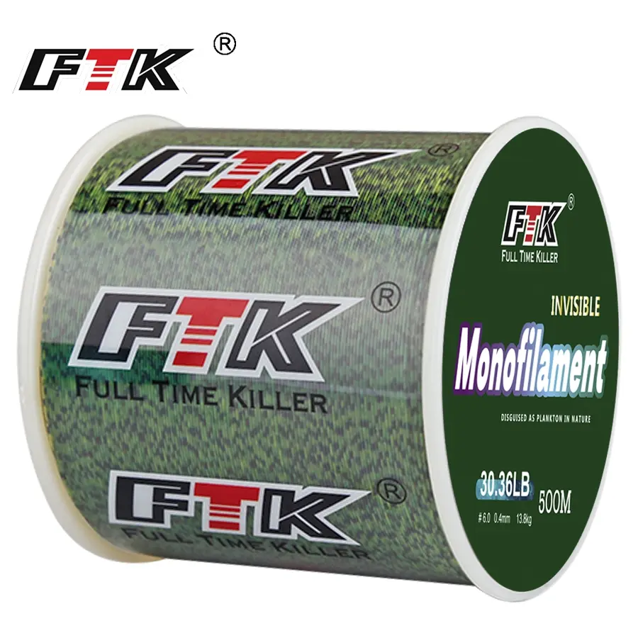 FTK 1pcs 500m fluorocarbon-coated fishing line, 0.14mm–0.50mm, 15.35lb–44.75lb, carbon fibre leader, spinning line, sinking line, Fishing Accessories, Fishing Tackle