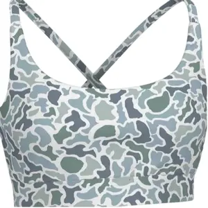 Women's Camouflage Sports Bra, Medium Support, Invisible Fitness Training Top, Comfortable Breathable Material