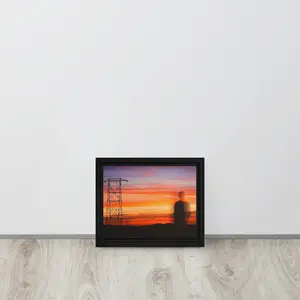 Shadow Man In Sunset Original Photography on Framed Canvas Print Decor Hanging Pine Tree Frame 1.25" Thick with Rubber Pads & Wall Mount for Easy Hanging