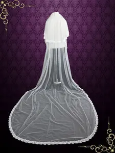 Two Tier Cathedral Length Eye Lash Lace Edge Veil VG1028