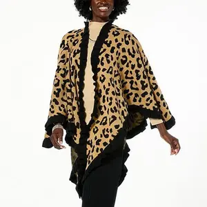Curations x Debbie Denmon Jacquard Knit Poncho Topper