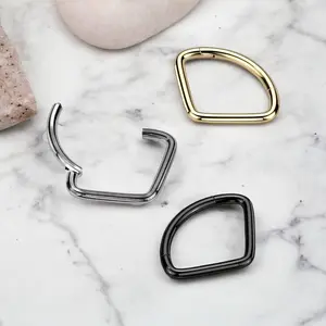 Titanium Septum Clicker Ring, Simple Plain Style V Shape Septum Piercing Nose Piercing Ring Jewelry