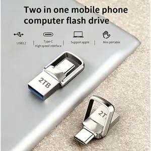 USB Adapter Flash Drive 2TB 3.2 Type C PenDrive Memory Stick 2TB Pen Drive Flash Disk for PC Smartphone Storage U Disk