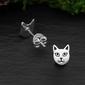 Cat Face Stud Earrings