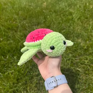Handmade Crochet Medium Watermelon Turtle