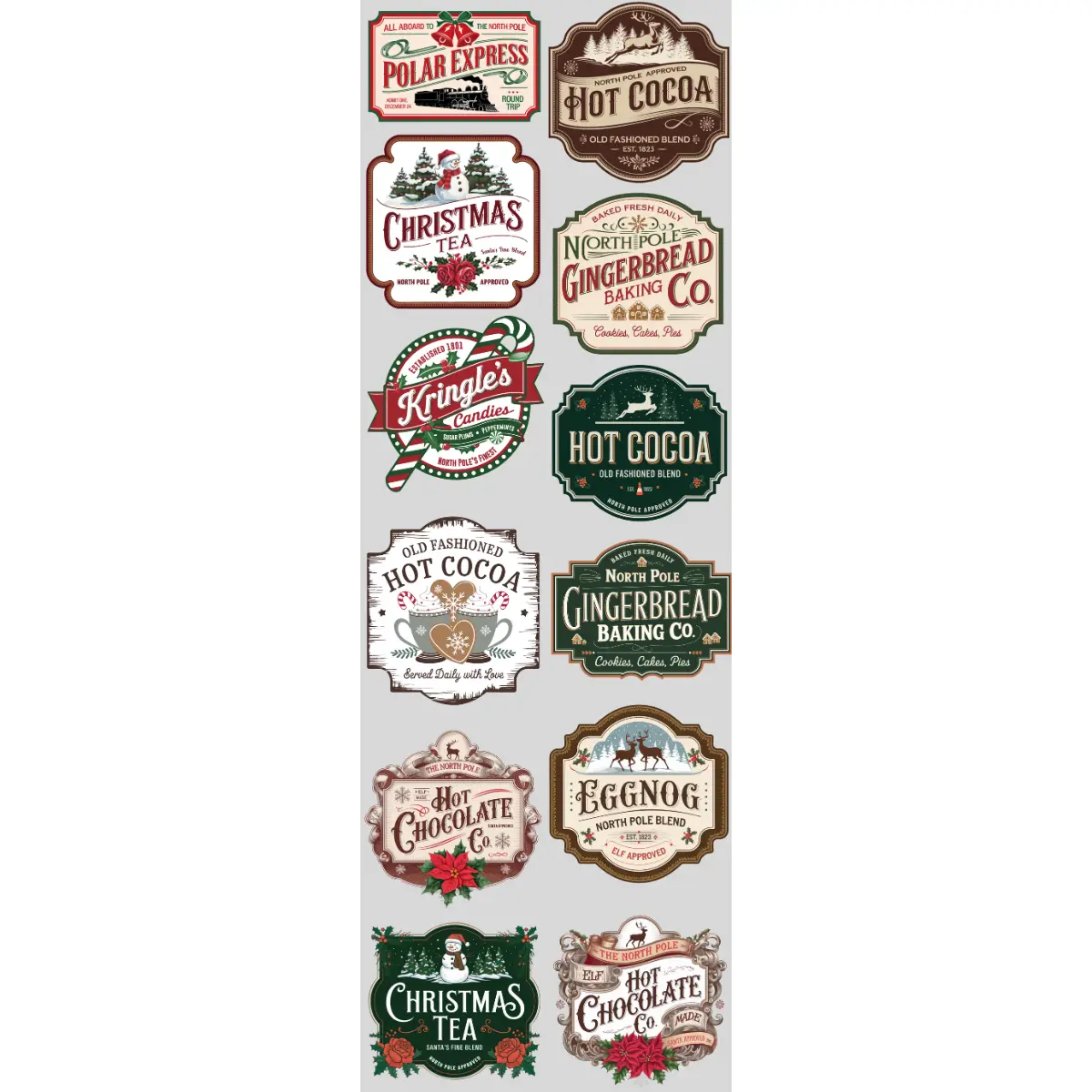 Vintage Christmas DTF Transfer Gang Sheet 24.5" wide x 72" long. DIY Tshirt Transfers Direct To Film