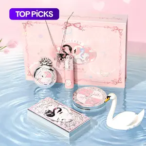 Ballet Makeup Gift Box Set, Glam Set, Lip Balm Powder Highlighter Eyeshadow Palette, Student Essential Tools, Includes Greeting Card & Gift Bag