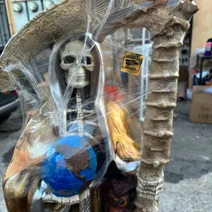 Holy Death Statue Mexican gold color 30”