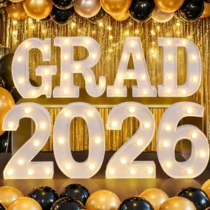 Graduation Decorations Class of 2026, 8 LED Marquee Light Up Letter “GRAD 2026” Sign for Graduation Party Decor, 2026 Graduation Decorations Party Favor Supplies