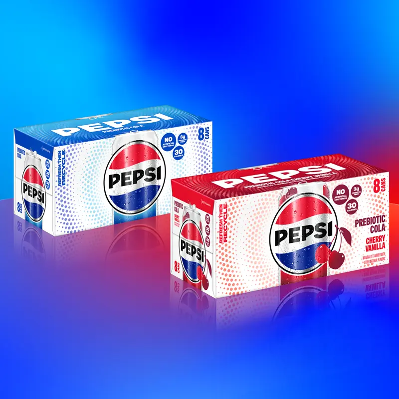 PEPSI Prebiotic Cola and PEPSI Prebiotic Cherry Vanilla Cola, 12 Fl Oz Cans (Pack of 8) PEPSI Prebiotic Cola and PEPSI Prebiotic Cherry Vanilla Cola, 12 Fl Oz Cans (Pack of 8)