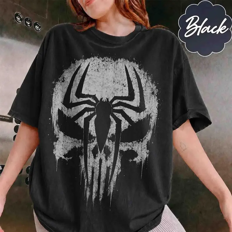 Vintage The Punisher x Spideyman Tshirt | Unisex Spider Streetwear Tee