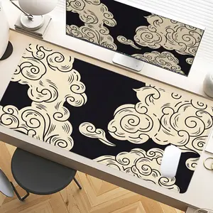 Desk Pad Oriental Cloud Pattern Mouse Pad XXL Mouse Pad For Laptop Desk Mouse Pad Extra Large With Non-Slip Rubber Base Stitched Edges Surface For PC Gamers Office Workers & Home Use Perfect Gift For Holidays And Special Occasions