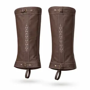 Dark Brown Charro Leather Piel Polainas Villistas Charras Chaps