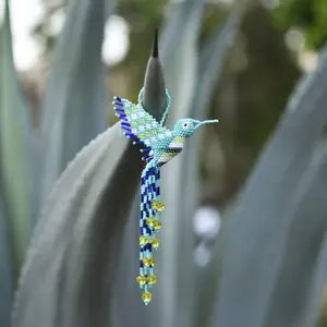 Pippy Hummingbird - Native Beaded Home Decor Ornament - Handmade by Mexican Artisans - Mother Sierra