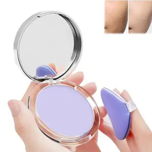 Lavender Matte Powder, Polvo Compacto with Mini Powder Puff, Lavender Matte Powder Oil Control,Lavender Matte Powder for Silky Blurring Oil Control Makeup Daily