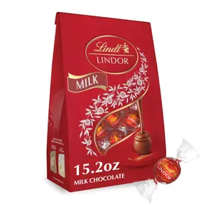 Lindt LINDOR Milk Chocolate Candy Truffles, Milk Chocolate with Melting Truffle Center, 15.2 oz. Bag