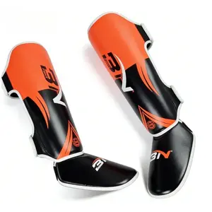BN Heavy Duty Shin Guards for Adults, Muay Thai Sanda Leg Protectors, Children Taekwondo Integrated Calf Support