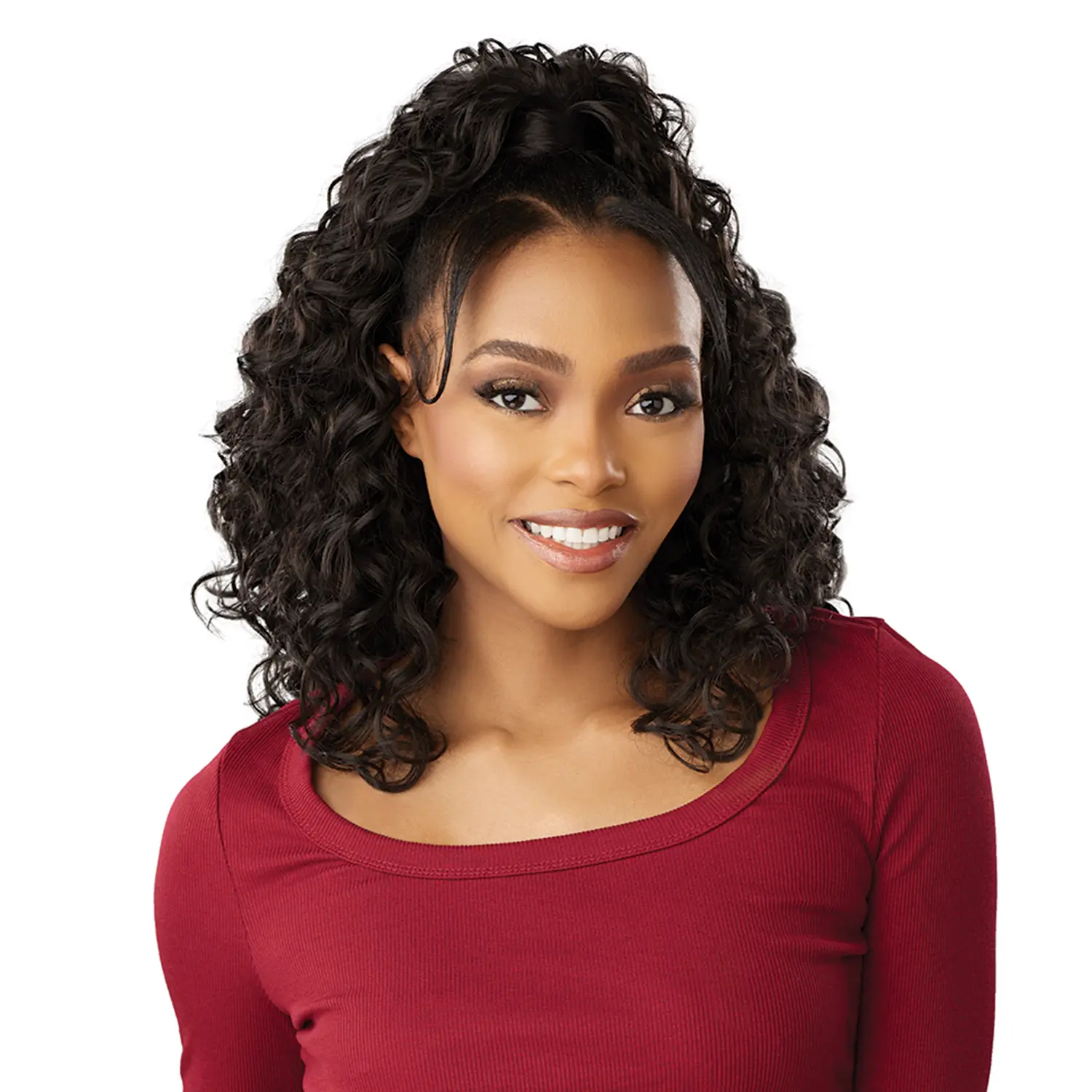 INSTANT UP & DOWN UD 25 Half Wig and Pony Wrap, 4-in-1 Multi-Style Set with Heat-Safe Premium Synthetic Fiber for Protective Hairstyles, Versatile Topper Set, All Year, 1 Pony Wrap, Half Up Half Down Hairstyles, Ponytails