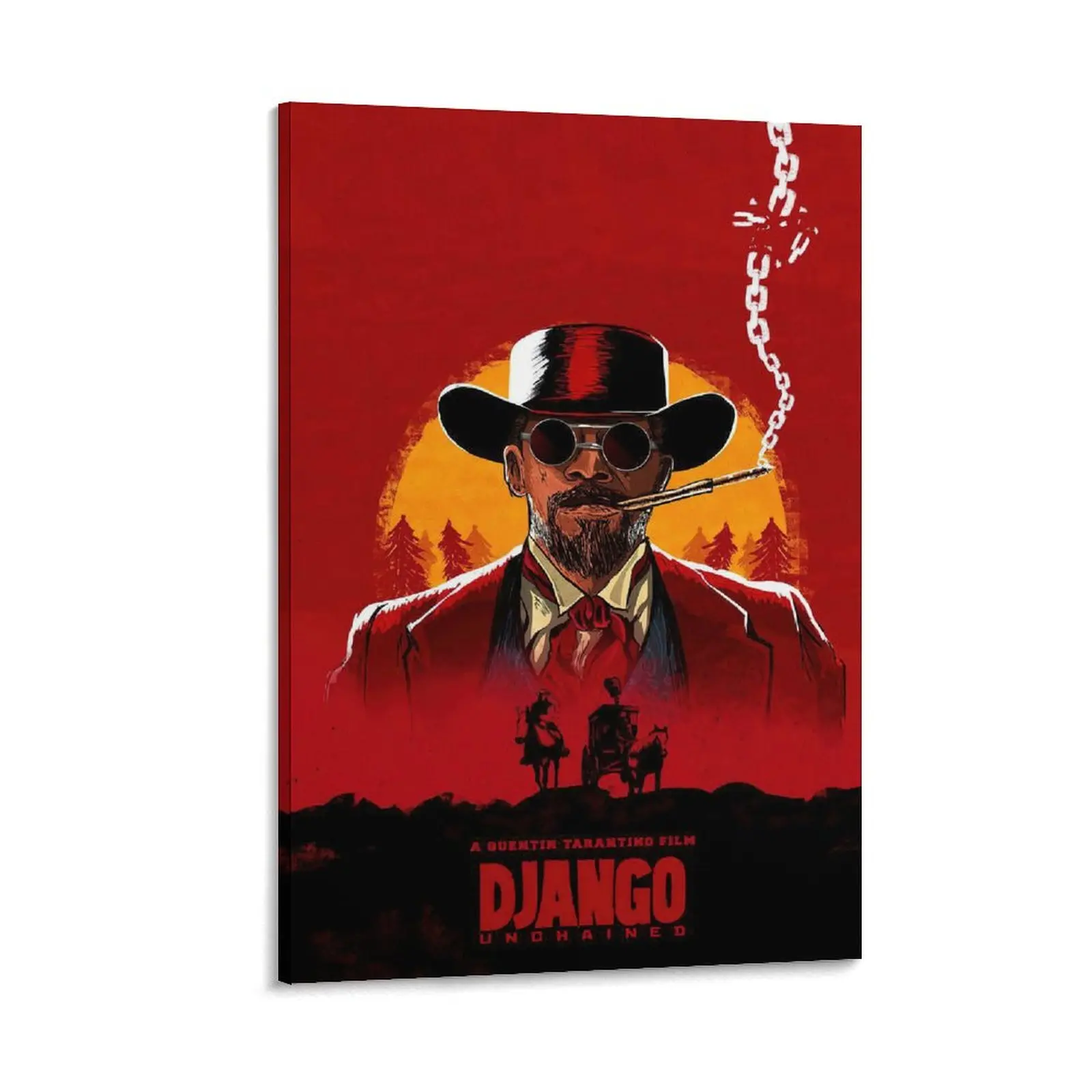 Django Unchained Retro Canvas Poster, Stylish Wall Art for Family Bedroom And Living Room Decor Poster Canvas Wall Art For Bedroom Decor Bar Office Room Decor Gift