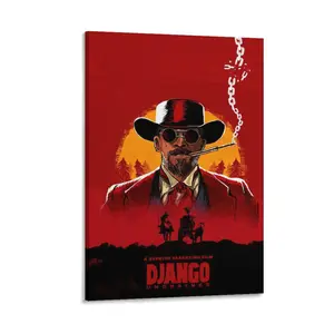 Django Unchained Retro Canvas Poster, Stylish Wall Art for Family Bedroom And Living Room Decor Poster Canvas Wall Art For Bedroom Decor Bar Office Room Decor Gift