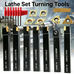 21 Pcs Lathe Carbide Insertion Tool & Bracket Wrench Mini Lathe Set Turning Tools SDNCN1212H11 SDJCR1212H11 SCLCR1212H09 SER1212H16 SCLCL1212H09 MGEHR1212-2 STGCR1212H11