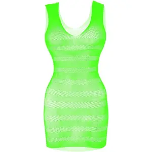 Women Fishnet Lingerie V-Neck Sleepwear One Size One Piece Babydoll Mini Dress One Piece
