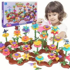 Flower Garden Building Set, 1 Set Easy Assembled Garden Playset, Motor Skills Training & Color Recognizing Block Games Montessori Toy, Great for Gift, Stem Building Blocks