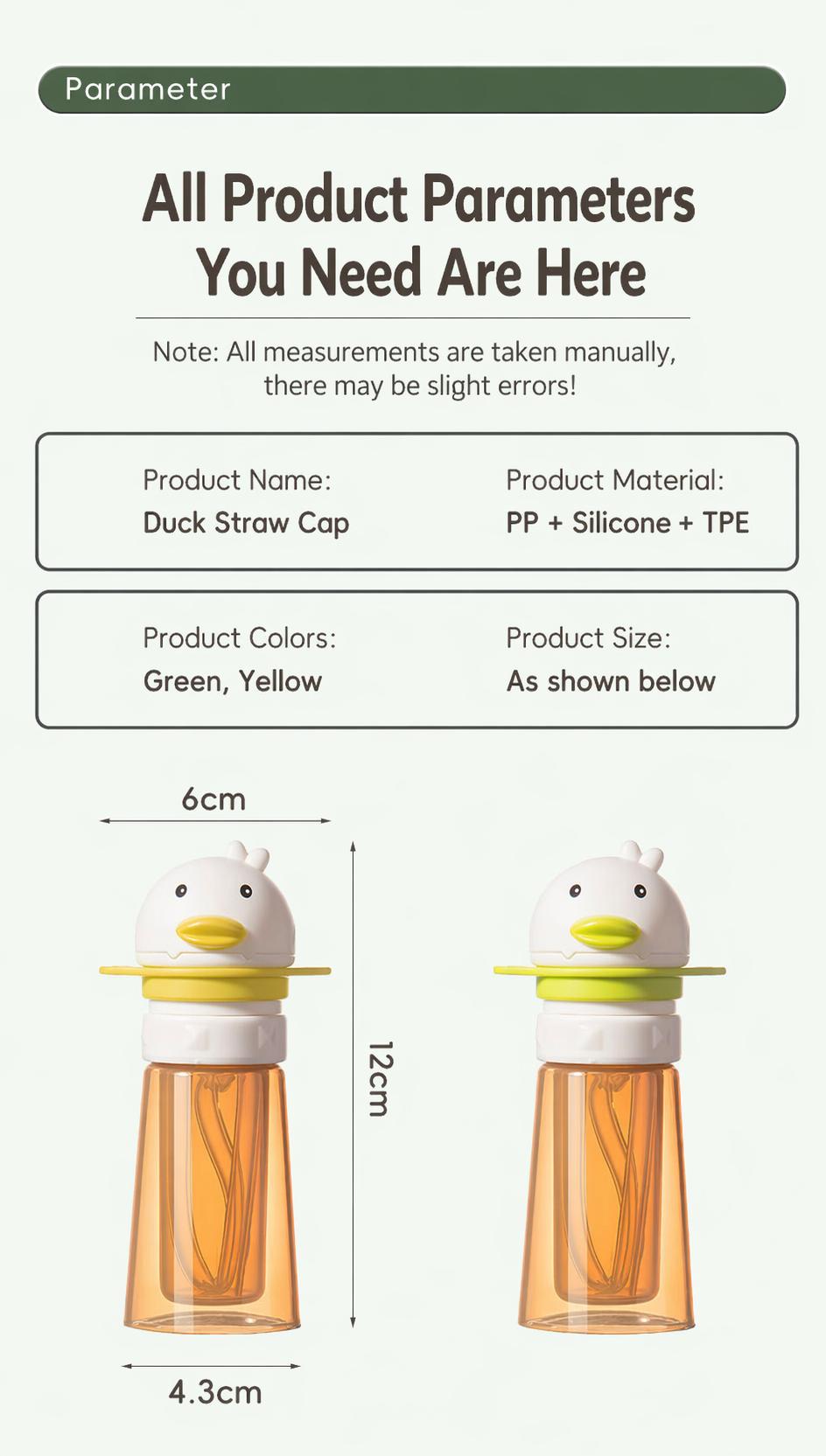 2-in-1 Duck Bottle Cap with Straw (Fits 28mm & 35mm) – Spill-Proof Cute Drinking Lid for Water & Soda Bottles, Perfect for Makeup, Gym & Outdoor Use