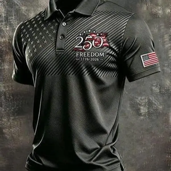 USA 250th Anniversary Polo Shirt 1776-2026, American Flag Polo Men, Patriotic Golf Shirt, USA Pride Gift, 4th of July Shirt