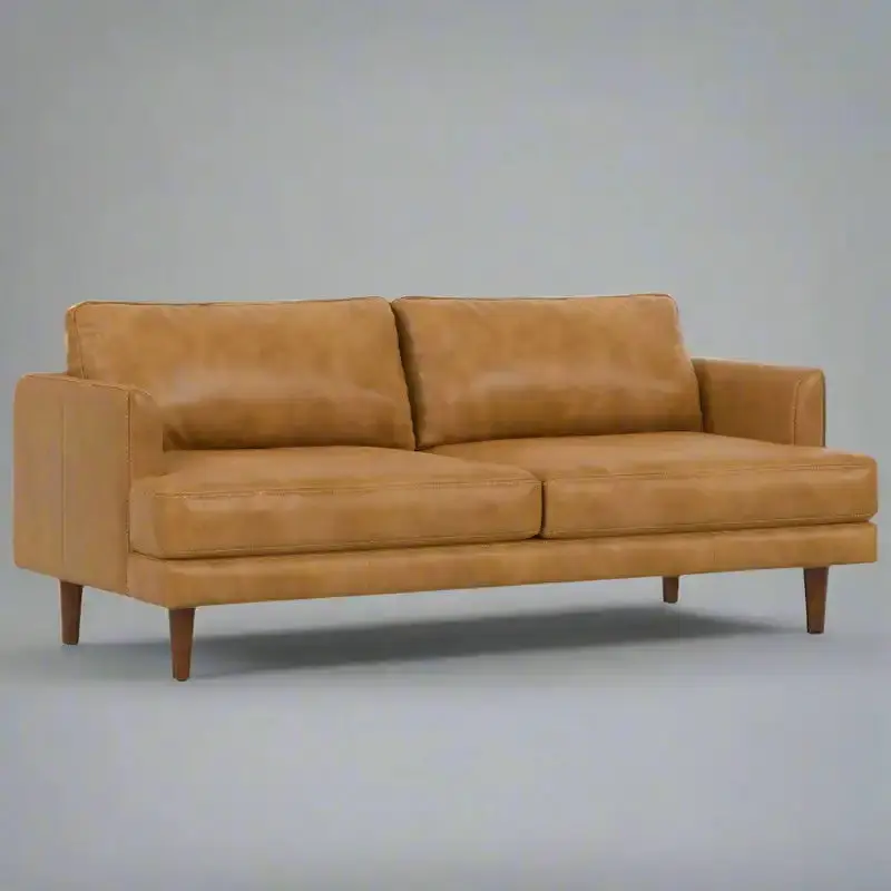 THE LIVINGSTON 76 SOFA Premium Sienna Kind Leather Oversized Loveseat 76 Inches Wide with Plush Cushions for Comfort and Style