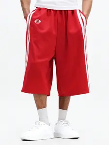 Unisex 2026 Summer Y2K Retro Side Stripe Loose Gym Shorts, Streetwear Sports Shorts, Embroidered Logo Elastic Waist Drawstring Pants, Basketball/workout/streetwear, Lightweight Athletic Shorts
