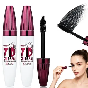 7D Waterproof Mascara, Long-Lasting & Buildable Volume, Natural Length, Exquisitely Full Lashes, Smudge-Proof, Thickening Eye Makeup for Defined Curl, Ideal for Women Eye Makeup
